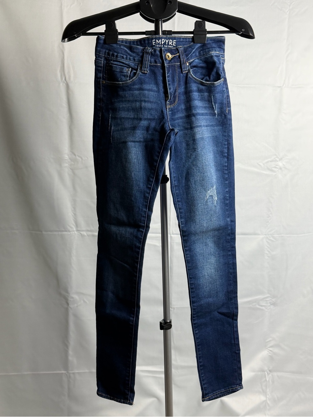 Empyre Women's Indigo Blue Skinny Jeans with Faded Detail